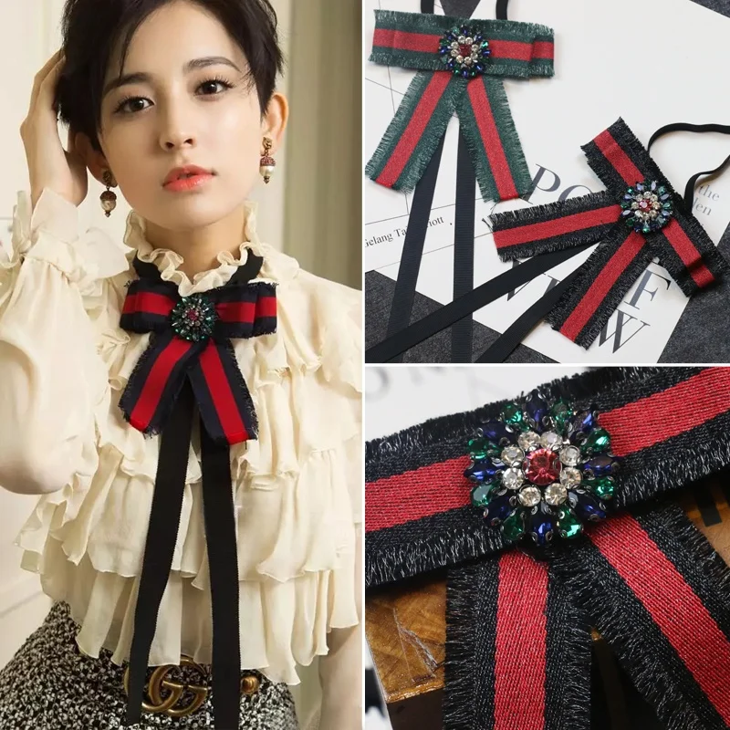 gravata-borboleta-elegante-com-listras-para-mulheres-acessorio-de-vestuario-profissional-estilo-coreano-material-de-seda