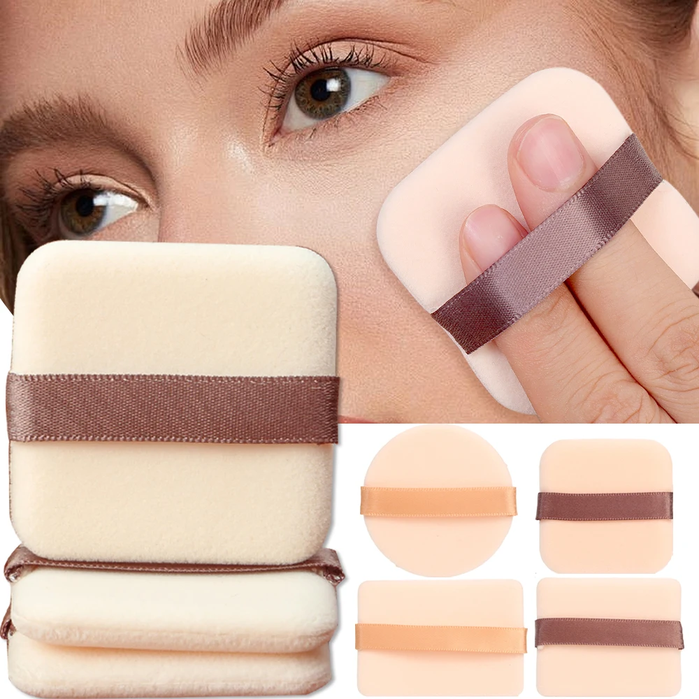 20pcs Flocked Cushion Powder Puffs Double Sided Soft Ultra-thin Women Foundation Powder Puff Portable Soft Cosmetic Sponge Tools