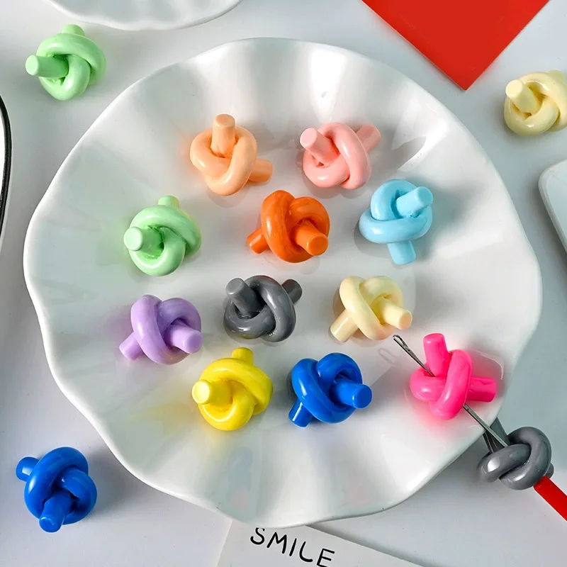 New acrylic candy color knot hanging ornament loose beads DIY hole beaded mobile phone chain bracelet chain hanging accessories