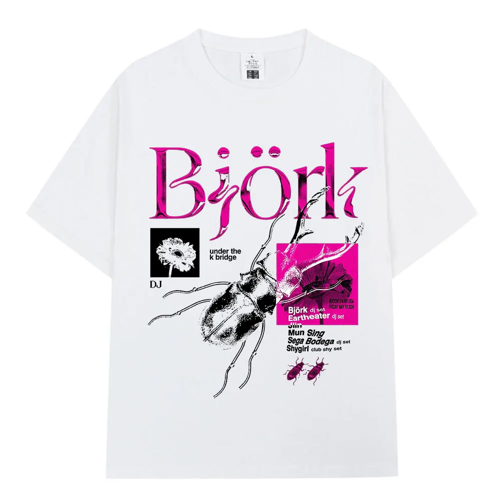 Björk Album Merch Grafik-T-Shirt für Männer und Frauen, Modische Hip-Hop T-Shirts, Kurzarm, Übergroße T-Shirts, Streetwear-Oberteile – Detail 7