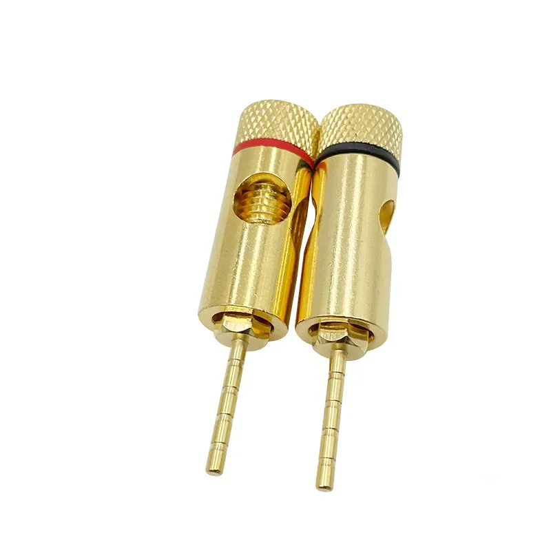 Imagem -02 - Banhado a Ouro Cobre Banana Plug Adapter Terminais Banana Retos Plugs para Alto-falantes Conector de Fiação mm Pcs Pares