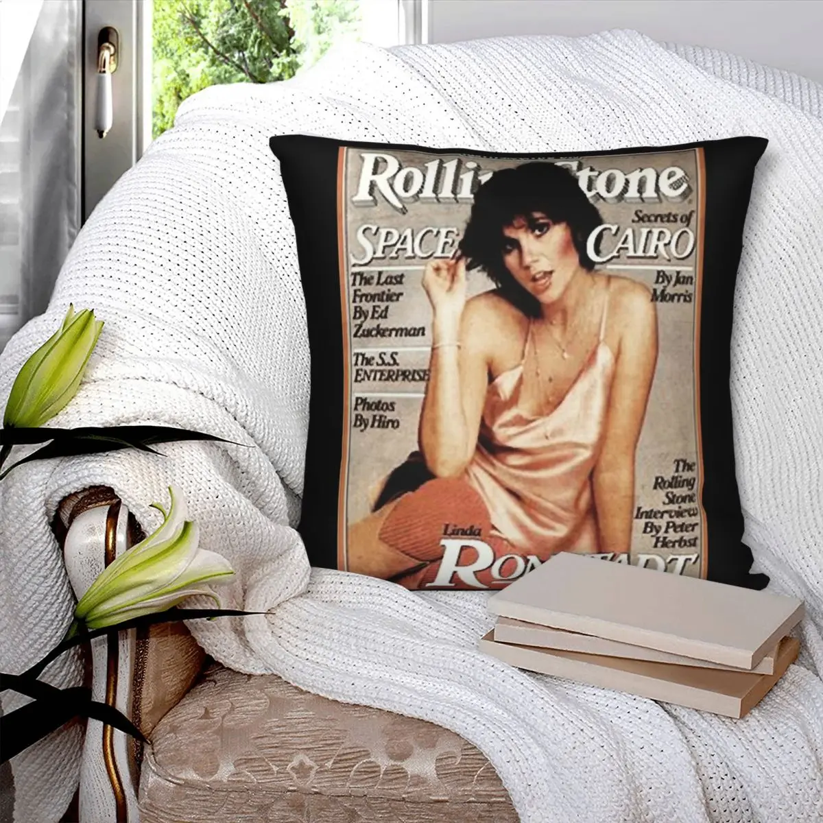 Linda Ronstadt The Rolling Stone Square Pillowcase Polyester Pillow Cover Velvet Cushion Decor Comfort Throw Pillow For Home Car