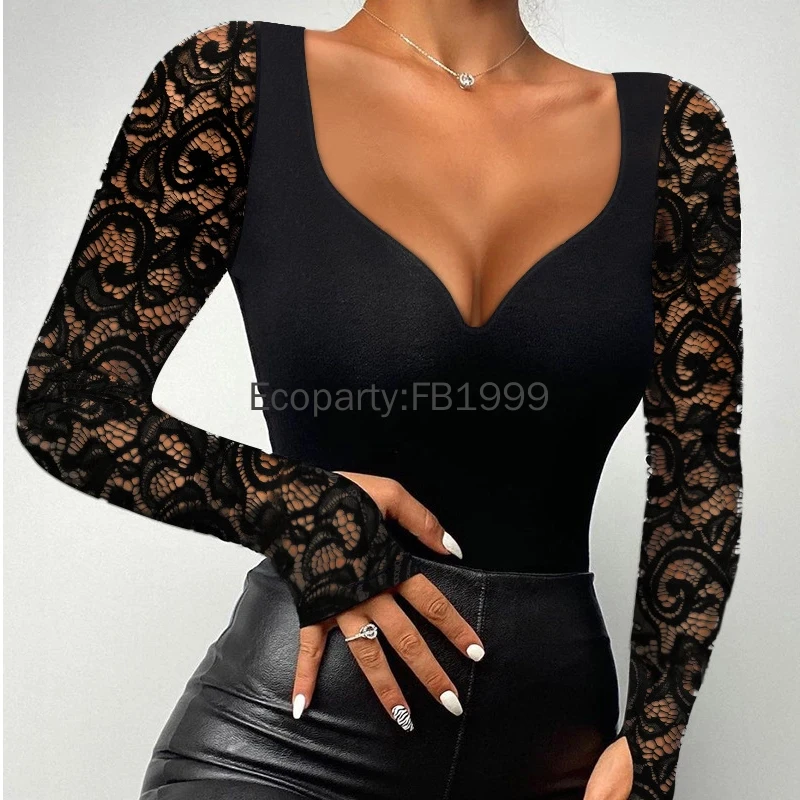 9 Types Women Fashion Slim Fit Off-shoulder Long-sleeved T-shirts Black Sexy Mock Neck Bodycon Tees Shirts Spring Autumn Tops