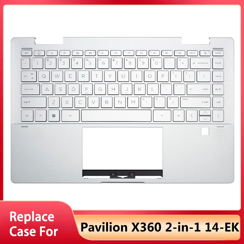 

95Новая американская клавиатура для ноутбука Pavilion X360 2-в-1 14-EK, верхняя крышка упора для рук с подсветкой, серебристая
