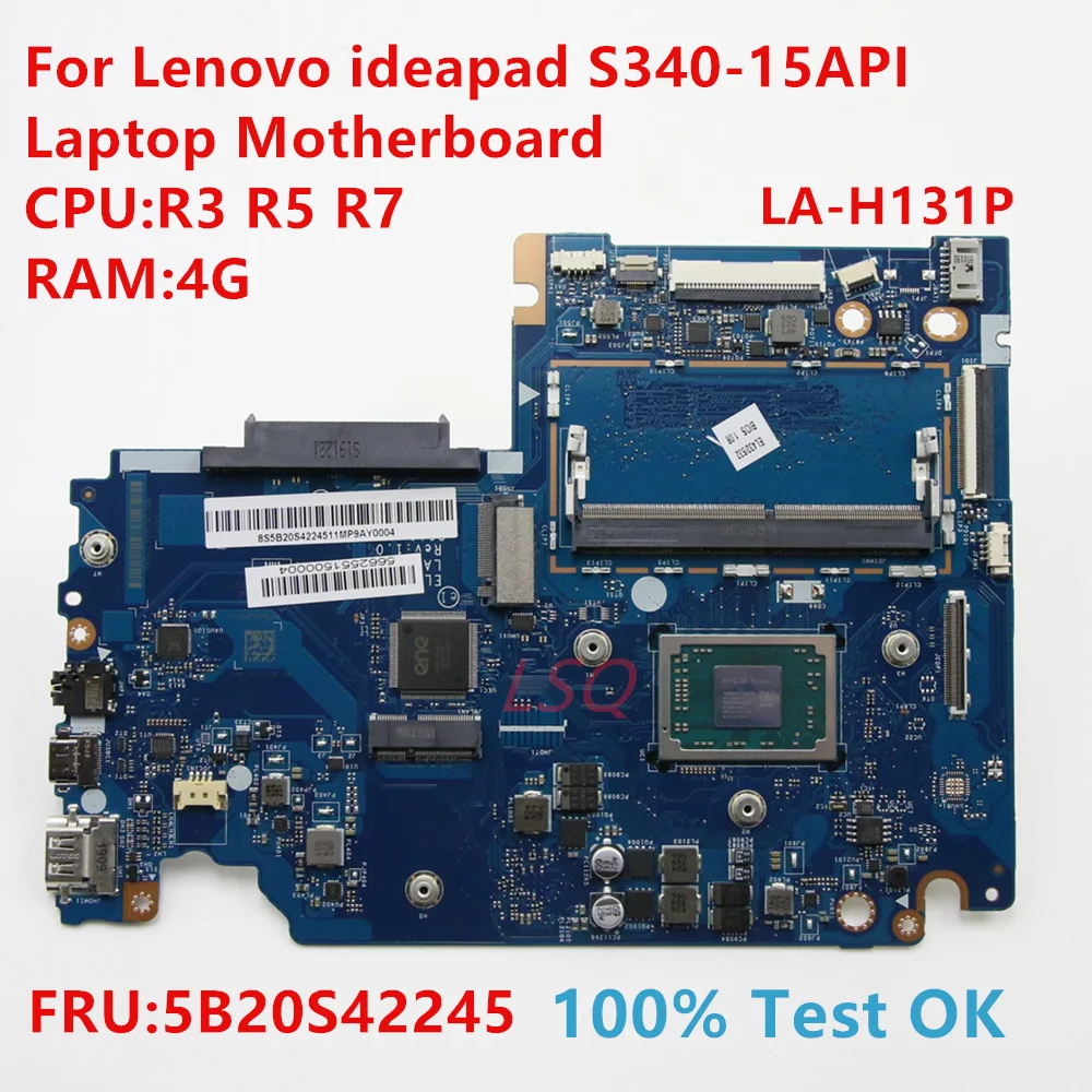 LA-H131P Für Lenovo Ideapad S340-15API Laptop Motherboard Mit CPU:R3 R5 R7 FRU:5B20S42245 100% Test OK