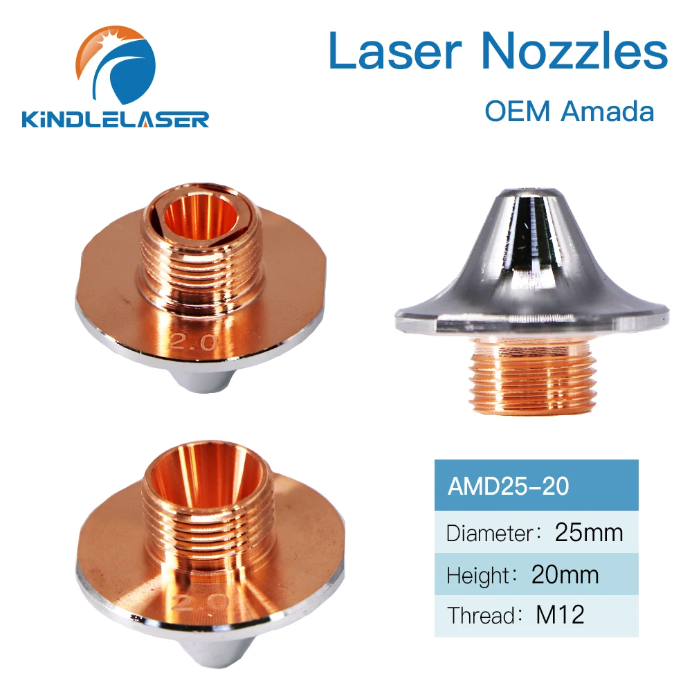 KINDLELASER 10PCS AMADA Laser Carbon Steel Cutting Nozzle For Fiber Metal Cutting Machine Head Chrome-plating Double Layer