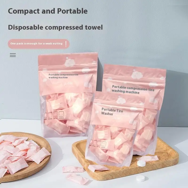 20/50PCS Mini Compressed Towel Disposable Capsules Towels Magic Face Care Tablet Outdoor Travel Cloth Wipes Paper Tissue