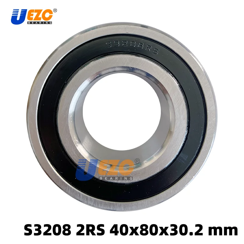 

S3208 2RS stainless steel double row angular contact ball bearing S5208 2RS 40x80x30.2 mm