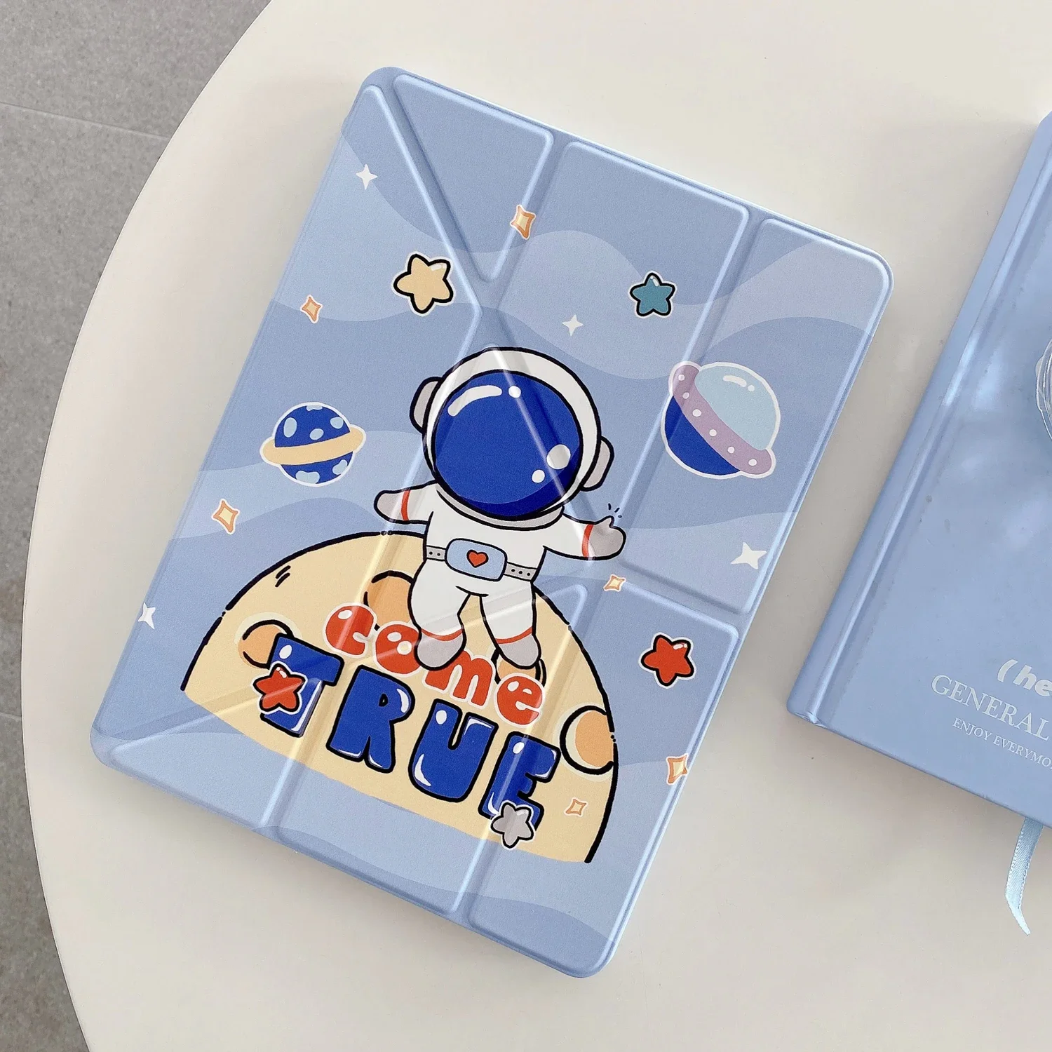 Para iPad Air Pro 5 6 7 8 9 funda de 10. a generación 2024 MINI 3 4 Pro 10,2 10,9 11 pulgadas soporte lindo Funda de cuero de astronauta