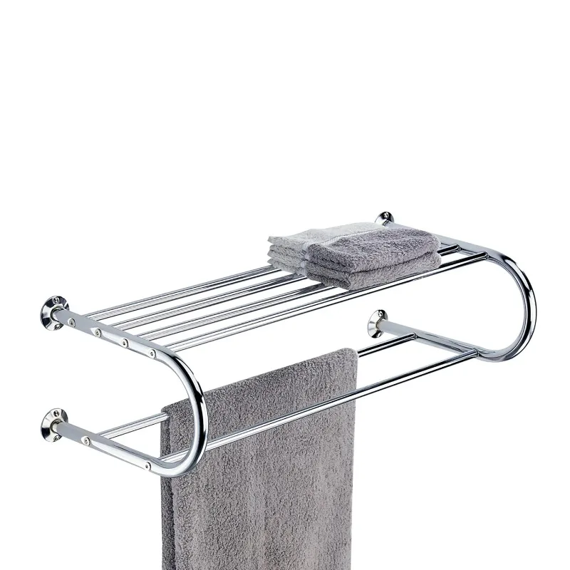 

Organize It All Wall Mounted Bath Shelf with Towel Bar in Chrome