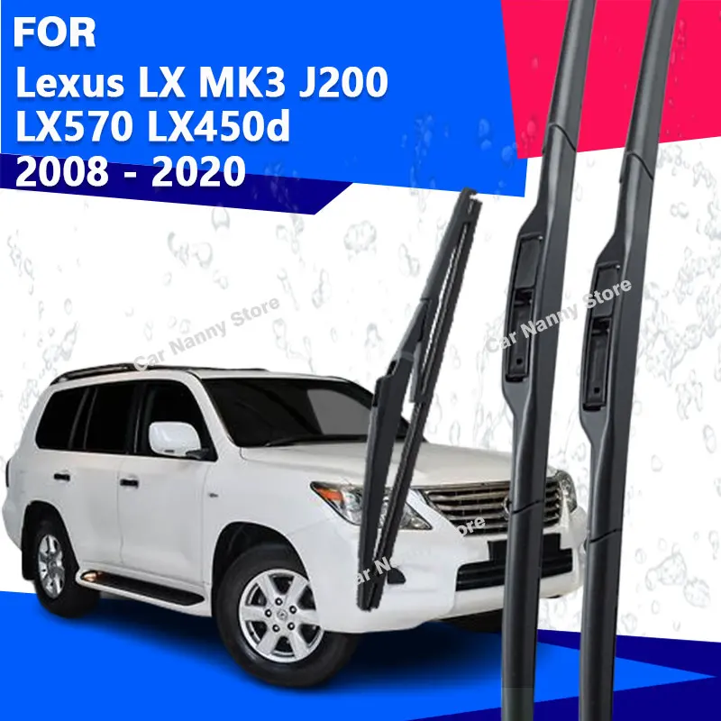 

For Front Rear Wipers Lexus LX MK3 J200 LX570 LX450d 2008 - 2020 Blades Windshield Accessories Car Wiper 2009 2010 2011 2012