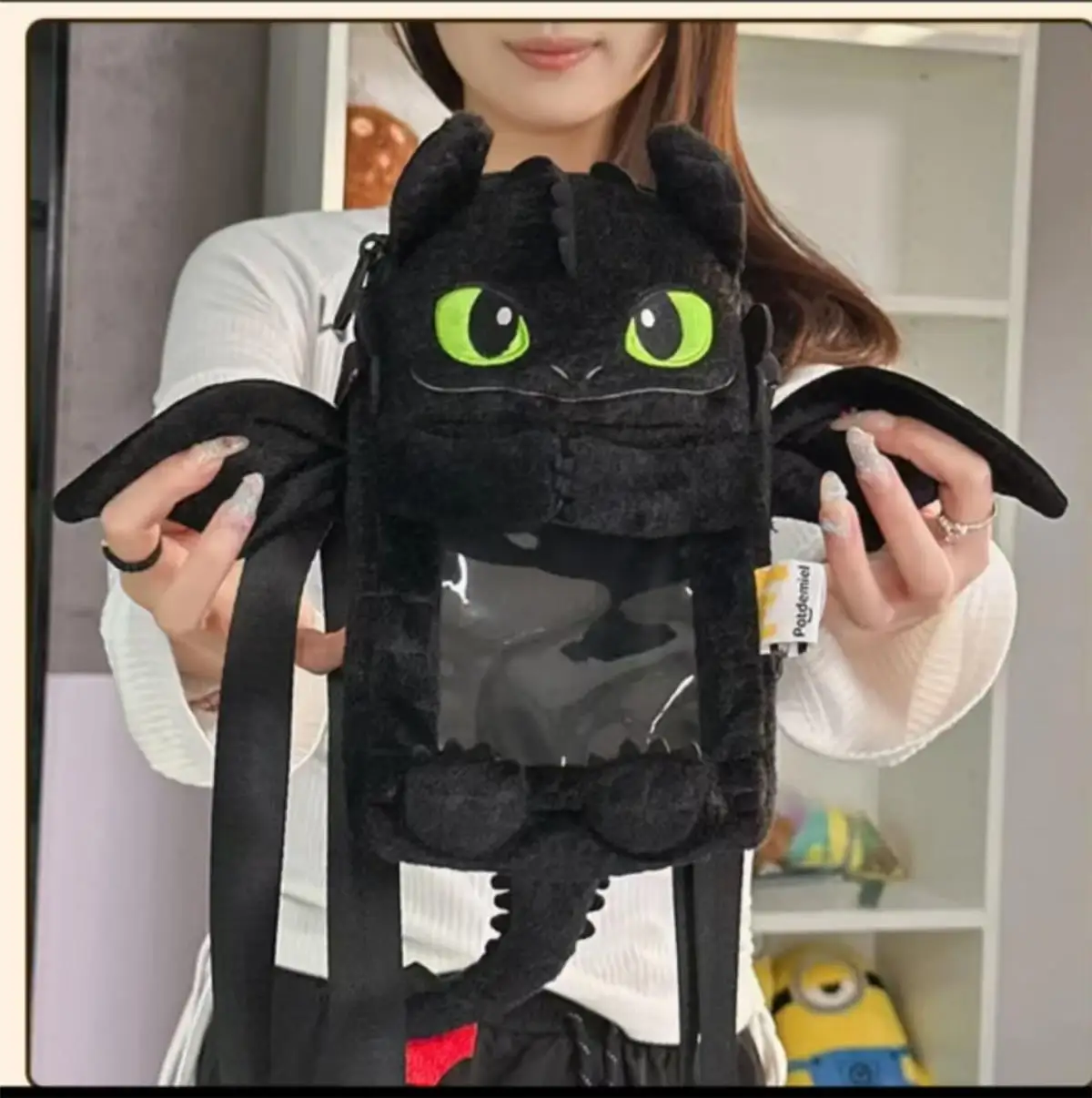 

Potdemiel Toothless Mobile Bag Kawaii Cartoon Mobile Storage Bag Travel Diagonal Cross Bags Couple Gift Children Birthday Gifts