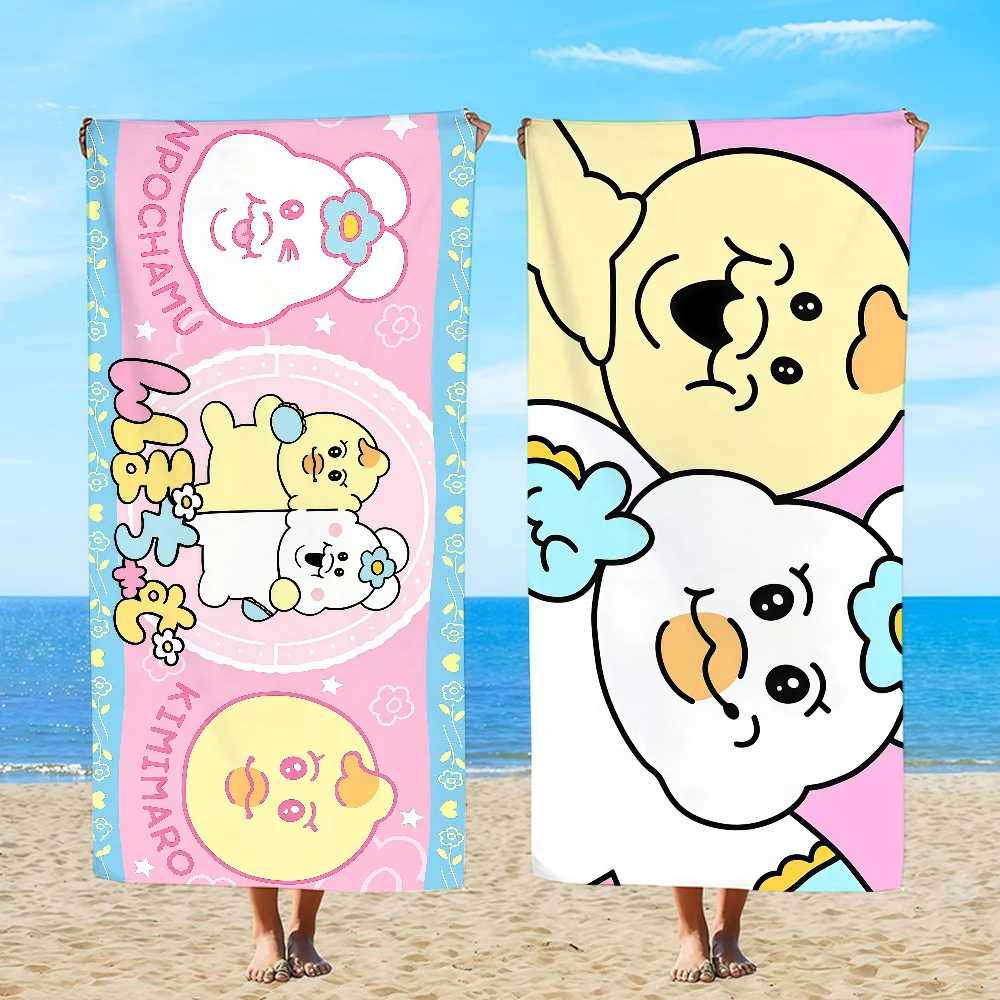 Kawaii Cartoon Rabbit N-Npochamu Towel Beach Oversized Soft Ultra Absorbent Quick Drying Large Pool Travel Camping Bathroom