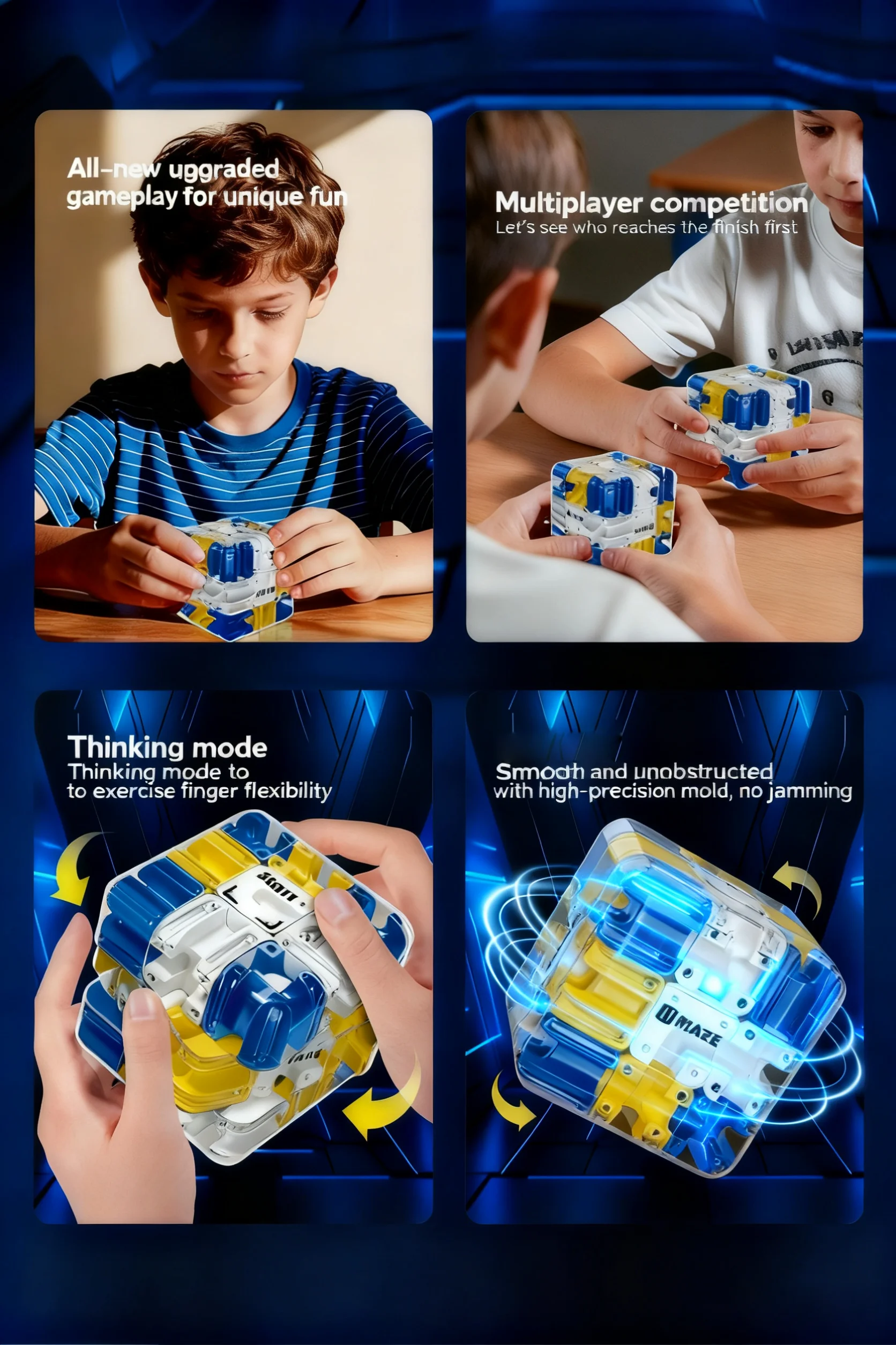 3D-Puzzle, kugelrollender Zauberwürfel, Labyrinth, Kinder, Labyrinth, Zappelspielzeug, logisches Denken, Stressabbau, pädagogisches Geburtstagsgeschenk – Detail 2