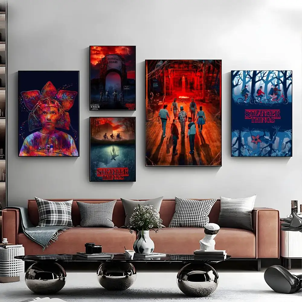 S-الغريبون T-Things-ES التلفزيون المشارك ملصق ذاتية اللصق الفن ورق مقاوم للماء ملصق مقهى بار غرفة جدار ديكور