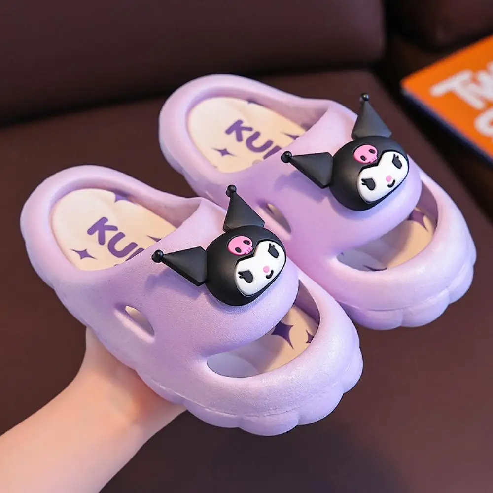 

Kawaii Kuromi Girls Kids Cute Slippers My Melody Anime Sanrioed Cinnamoroll Home Sandal Summer Cute Cartoon Babys Non-Slip Shoes