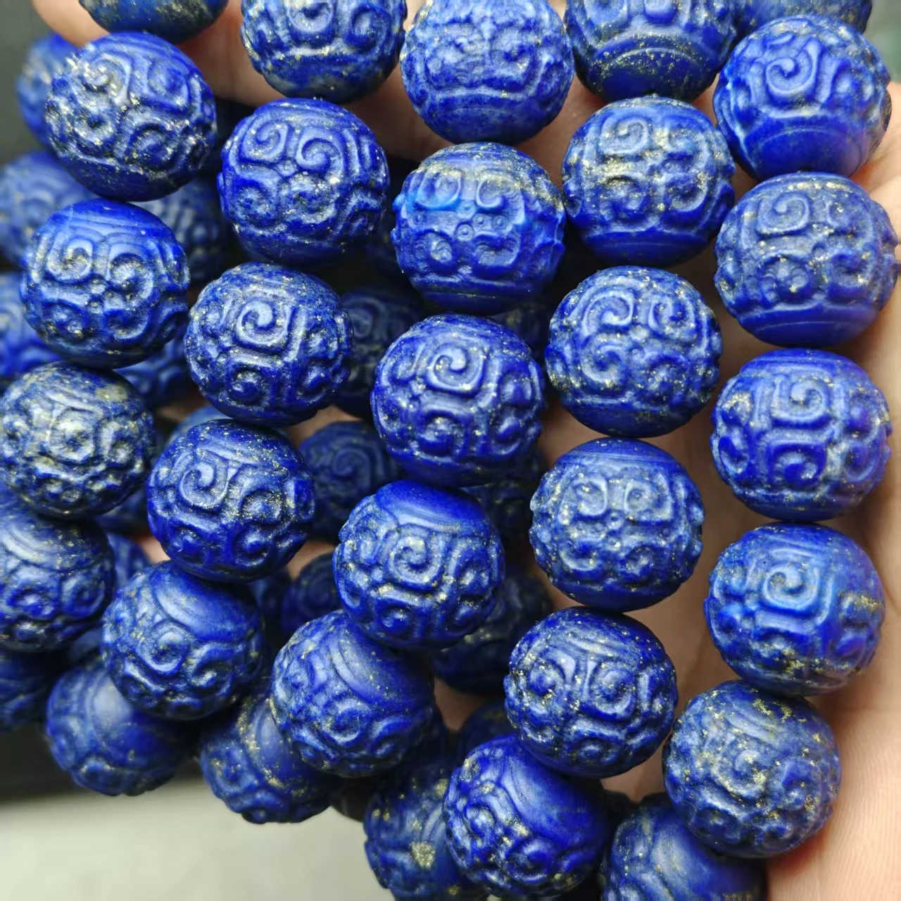 XXINGYU Natürliche AAAA Kaiser-Lapislazuli-Ruyi-Perlen, glatte runde lose Perlen für DIY-Schmuckzubehör, Armbänder, Perlen, Geschenk – Detail 7