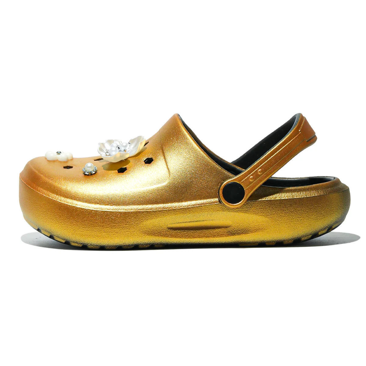 Goldene Casual Clogs und Pantoletten, Leichte EVA-Gartenschuhe, Rutschfeste Sandalen, Atmungsaktive Slip-On Schuhe für Drinnen und Draußen 666 – Detail 4