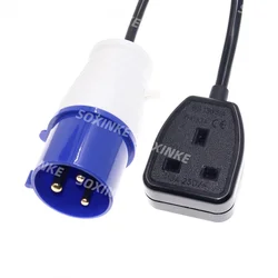 IEC 60309 332P6 to EU Schuko CEE7/7 Outlet Socket,connect The Schuko Plug To The 332C6 Receptacle Power Cord,IP44,0.5M/1M/2M...