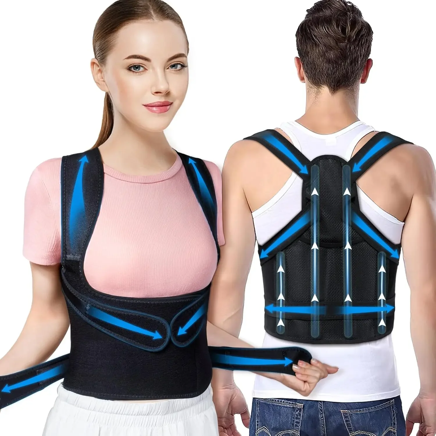 

Back Brace Posture Corrector for Men and Women, Back Straightener Posture Corrector Scoliosis & Hunchback Correction Support