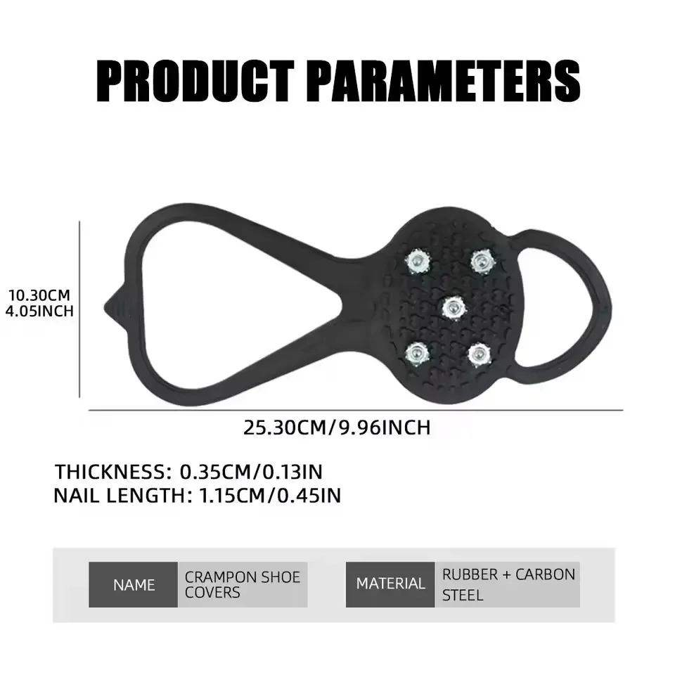 5 Teeth Ice Gripper Spike for Shoes Winter Outdoor Anti-Slip Hiking Mountain Climbing Ice Snow Crampons Anti-slip Shoe Covers