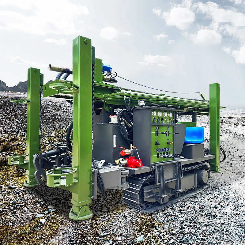 カスタマイズされた人気商品 高性能空気圧式水井戸掘削機 200m クローラ式土壌・岩石井戸掘削装置