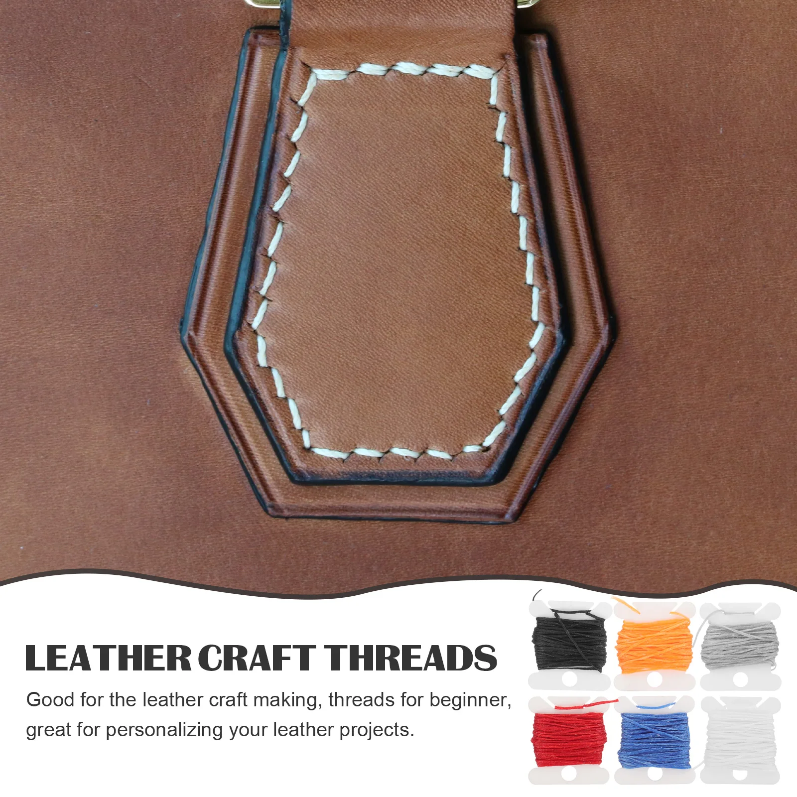 

6pcs Wax Thread Strip Board For Sewing Repair Durable Polyester Round Cord Craft Diy Kit Sturdy Stitching Line Wax