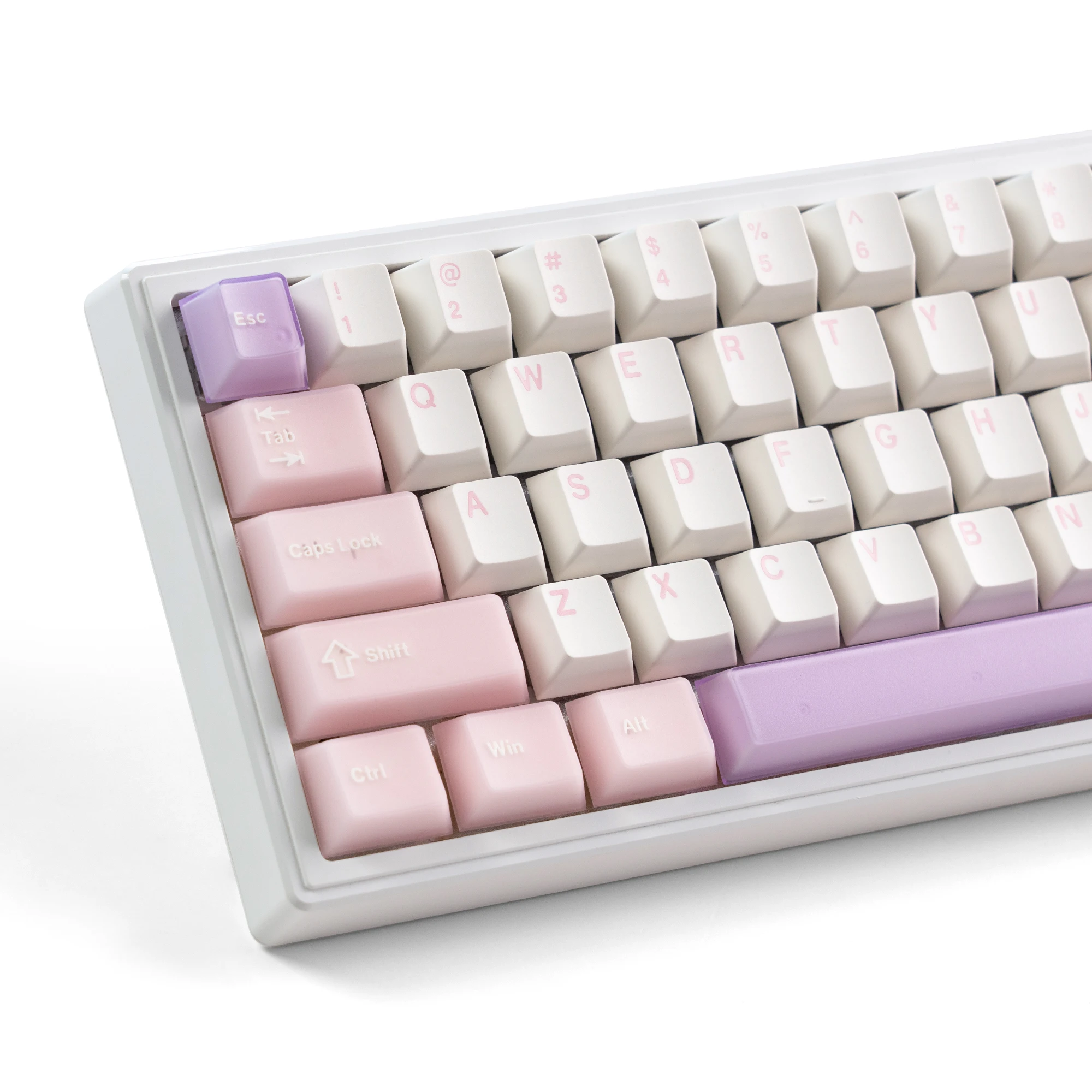 

129 Keys White Pink PBT Keycap PC Double Shot Cherry Profile Key caps for Cherry MX Switches Mechanical Gamer Keyboard
