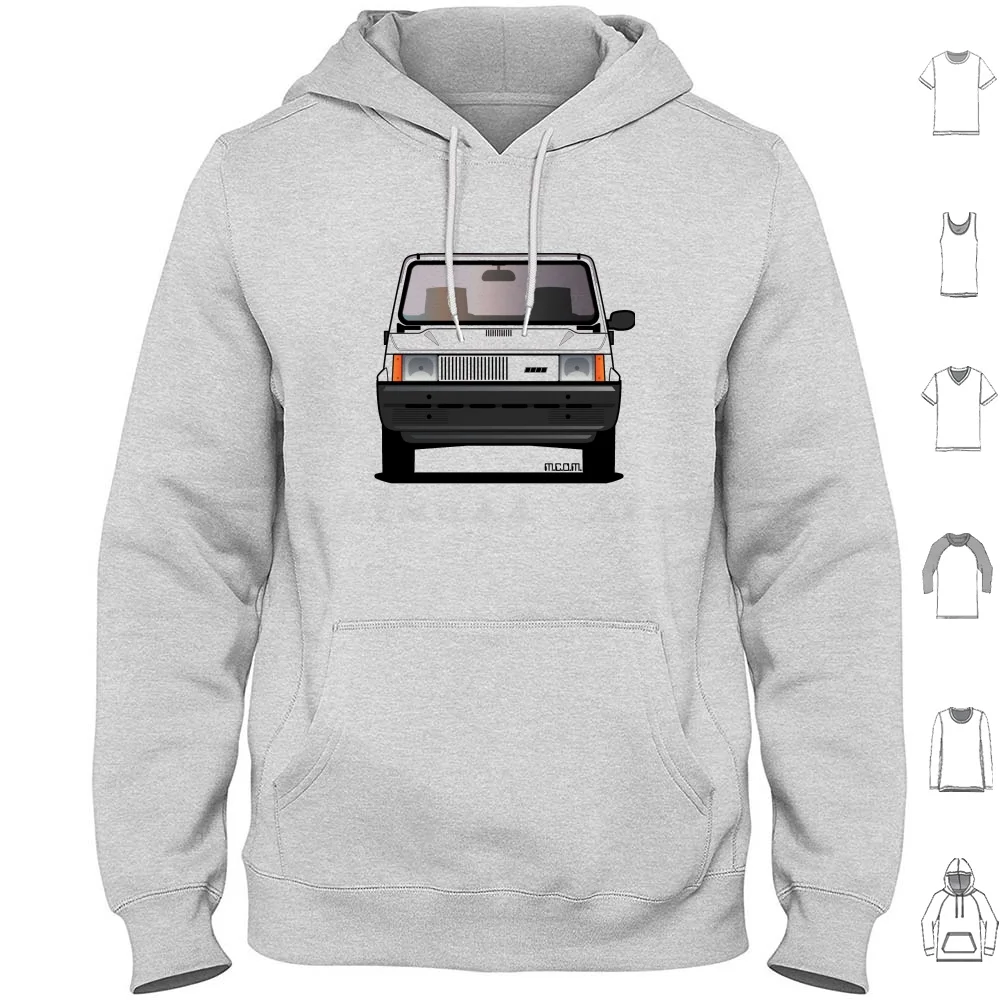 Modern Euro Icons Series Panda ( Tipo 141 ) Hoodie Cotton Long Sleeve Retro Hip Strada Classic Car 80s Square