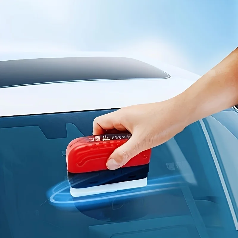 Car Glass Oil Film Remover Automotive Glass Sponge Cleaning Brush Oil Film Cleaner for Front Inner Windshield Glass Cleaner