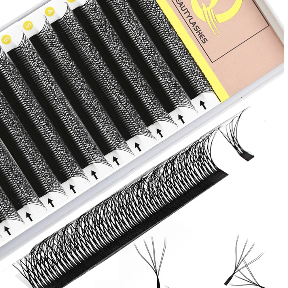 Qbeautyelashes W على شكل YY 2d 3d 4d 5d 6d 8d الرموش تمديد مسبقة الصنع حجم مروحة YY لينة الطبيعية الفردية الرموش الصناعية #6