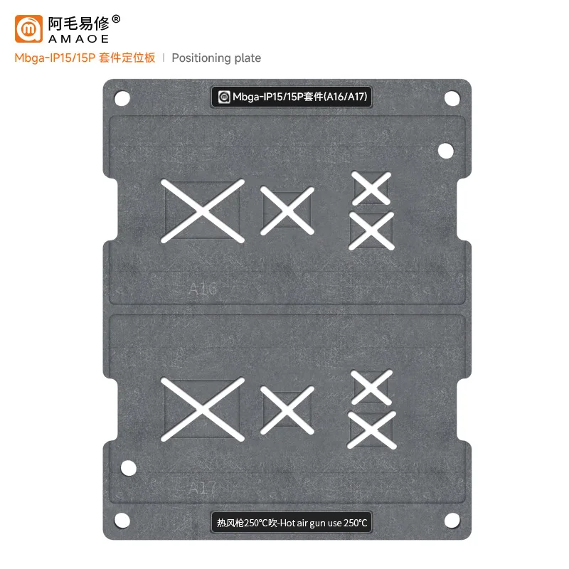 AMAOE Mbga-IP Reballing Stencil Stagno Piantare Dispositivo Piattaforma in Maglia di Acciaio per iPhone7-16ProMax CPU NAND WIFI Strumento di Riparazione Baseband