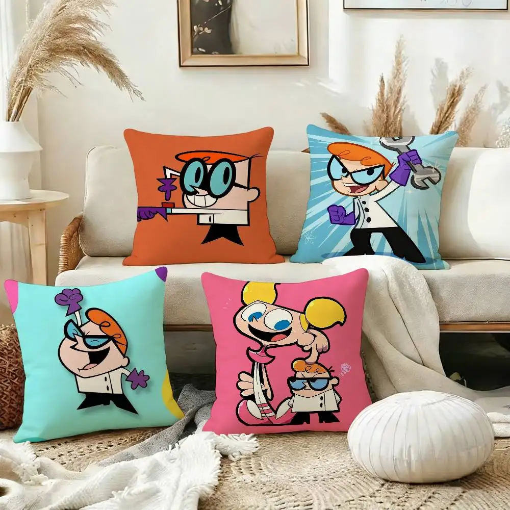 

D-Dexters L-Laboratory-DL Pillow Case Square Double-Sided Sofa Cushion Cover Bedroom Bedside Pillow