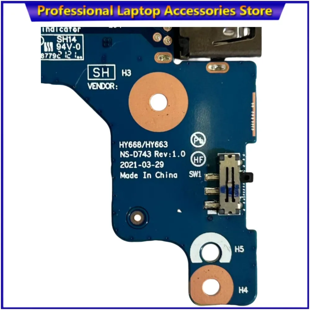 Original FOR Lenovo Legin 5 pro-16ITH6 82JF USB port board power button board 5C50S25236 NS-D743