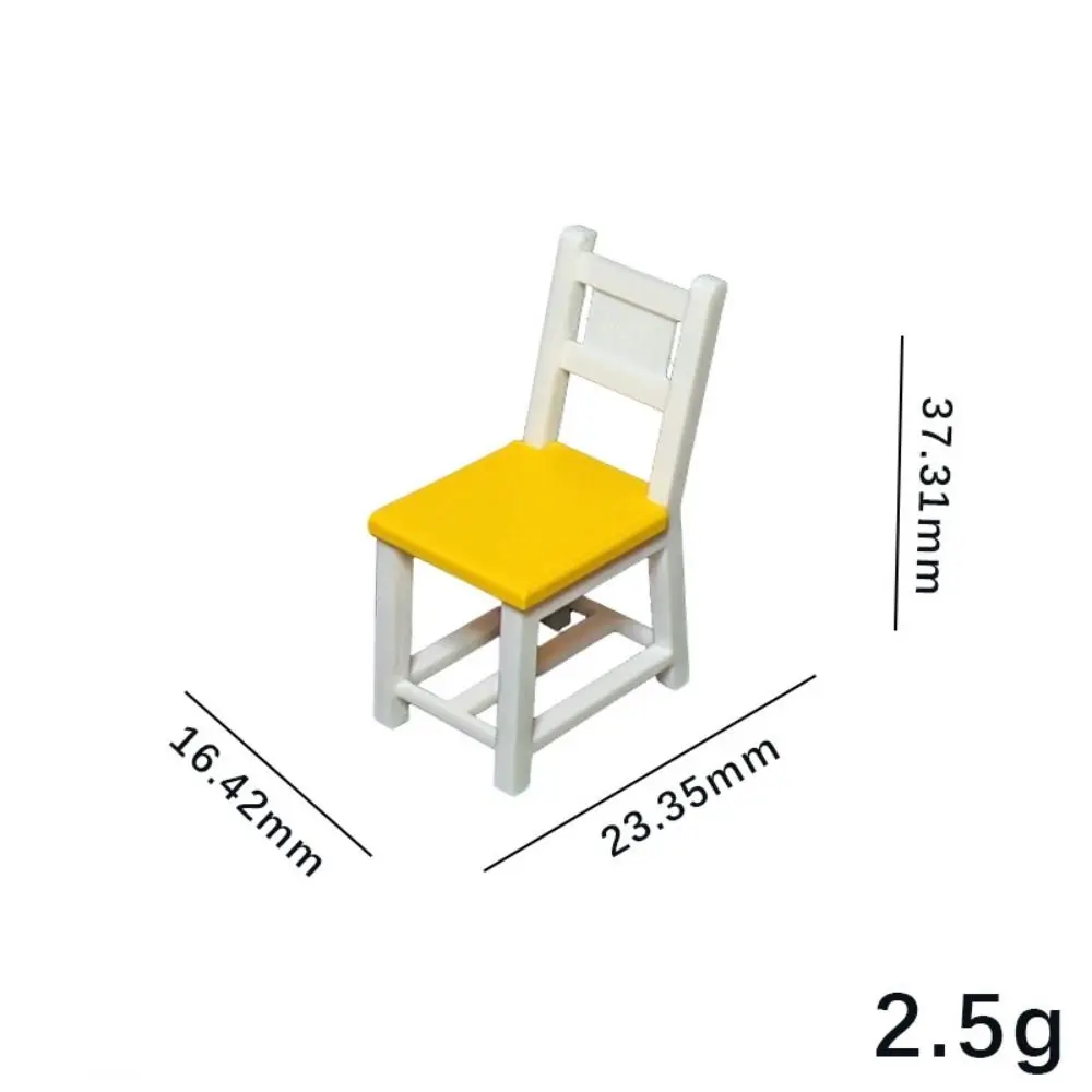 1/12 Dollhouse Miniature Wood Desk Mini Plastic Coffee Table Chairs Multistyles Simulation Furniture Model Toys view 6