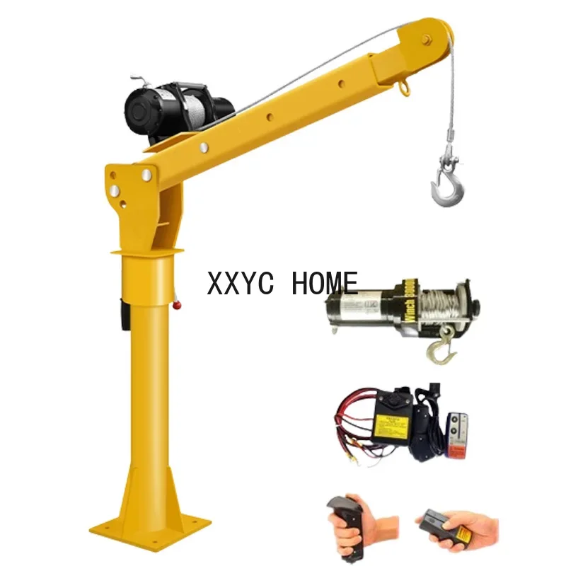 12V/24V Truck Self-Provided Truck-Mounted Crane 500kg Household Electric Hoist Hoisting Locomotive Truck-Mounted Crane