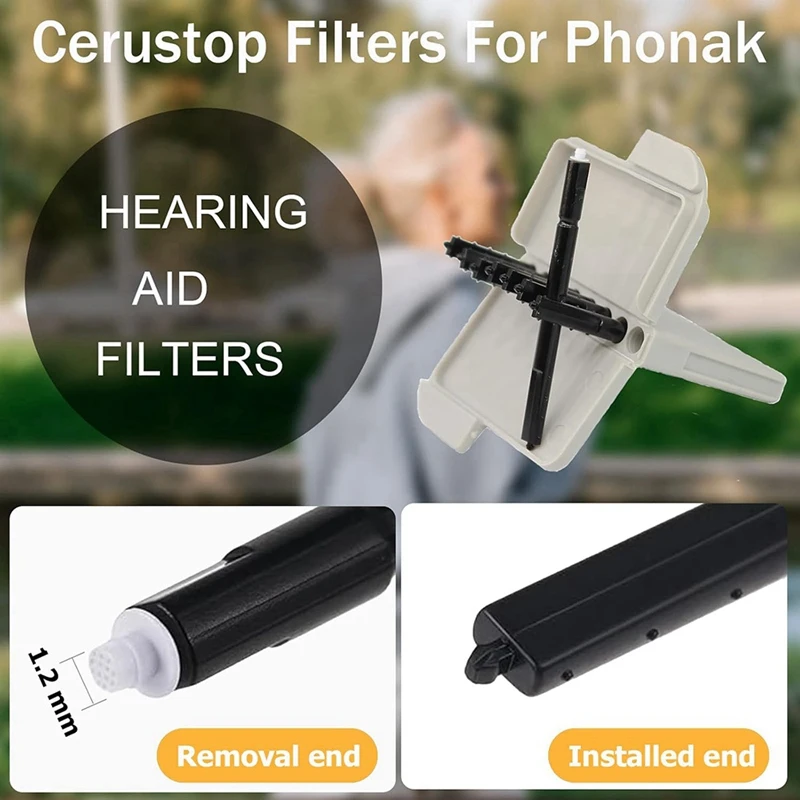 AA81-Wax Filtry ochronne do aparatów słuchowych Cerustop, filtry woskowe do aparatów słuchowych Pasują do resoku, Phonak, Widex 5 szt.