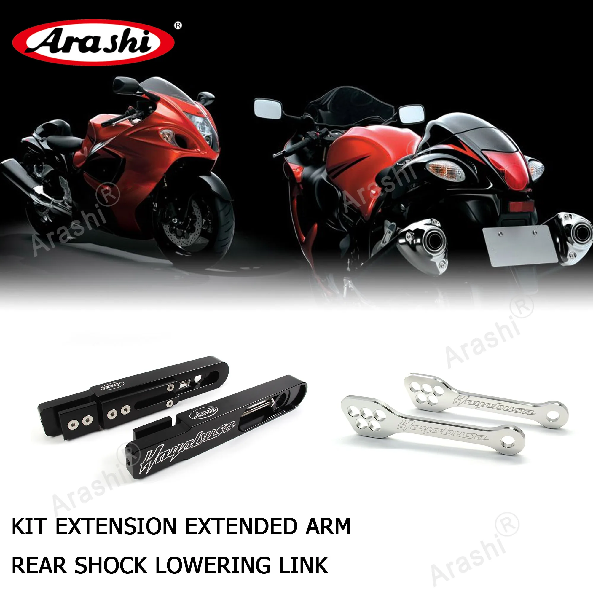 

Arashi Swingarm Kit Extension Extended Arm Rear Shock Lowering Link For SUZUKI HAYABUSA GSXR1300 GSX1300R 1999-2007 GSXR 1300