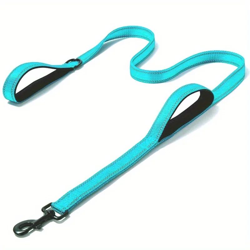 Double Handle Dog Leash Heavy Duty Reflective For Extra Large Dogs_voghion.com