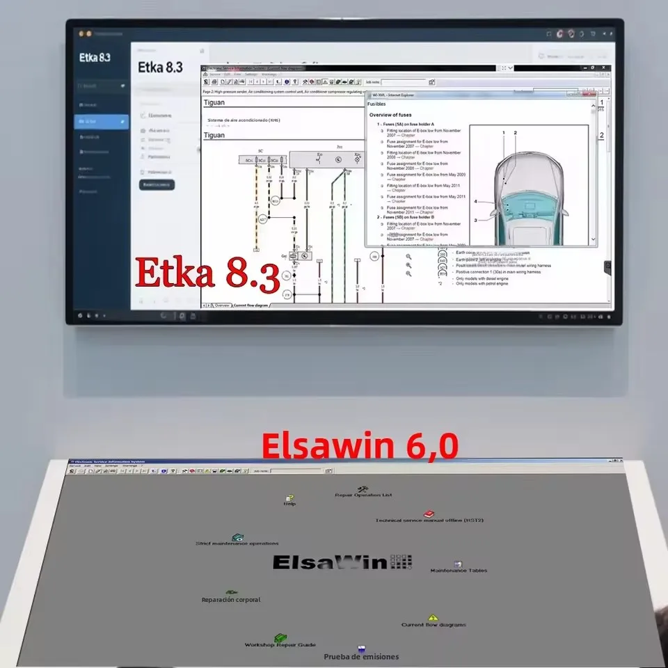 

Newest Auto Repair Software Elsawin 6.0 Etka 8.3 Electronic Parts Catalogue Elsa win 6.0 car Software tools