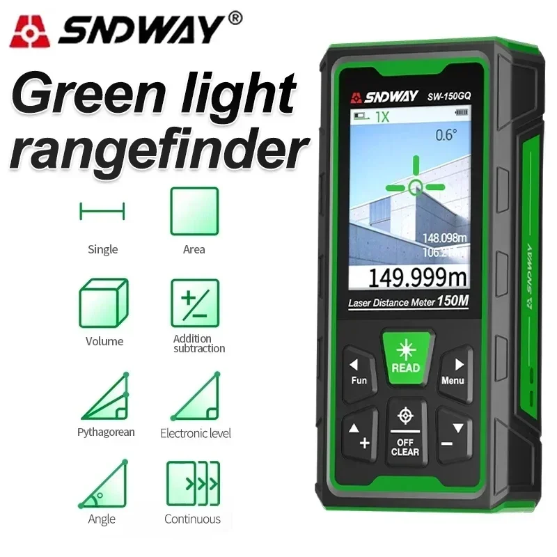 2026 Hot Sell Green Laser Distance Meter Digital Rangefinder Electronic Level Ruler - Tape Measure 150m/100m/80m/50m - Measureme