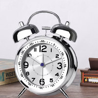 Heavy Sleeper Alarm Clock Metal Bell Alarm For Reliable Wake-up Battery Operated Alarm Clock Silent Retro Alarm Clock