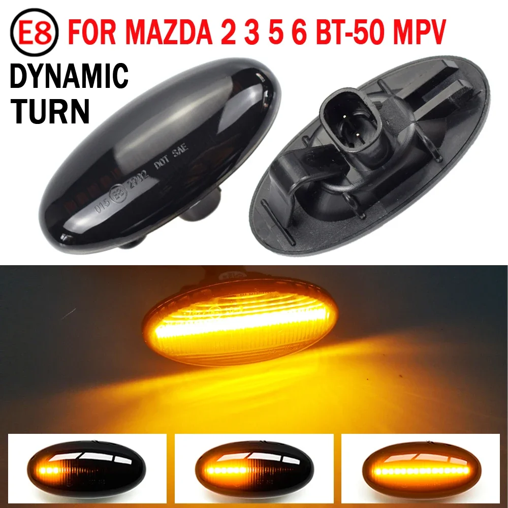 Side Marker LED Turn Signal Light For MAZDA 2 3 5 6 BT-50 MPV II Dynamic Indicator Flowing Water Sequential Blinker