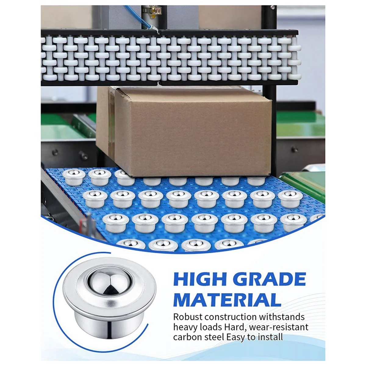A002 5/8inch Roller Ball Transfer Bearing, 40PCS -15H Carbon Steel Ball-Bearing Rollers, Ball Transfer Bearing Casters