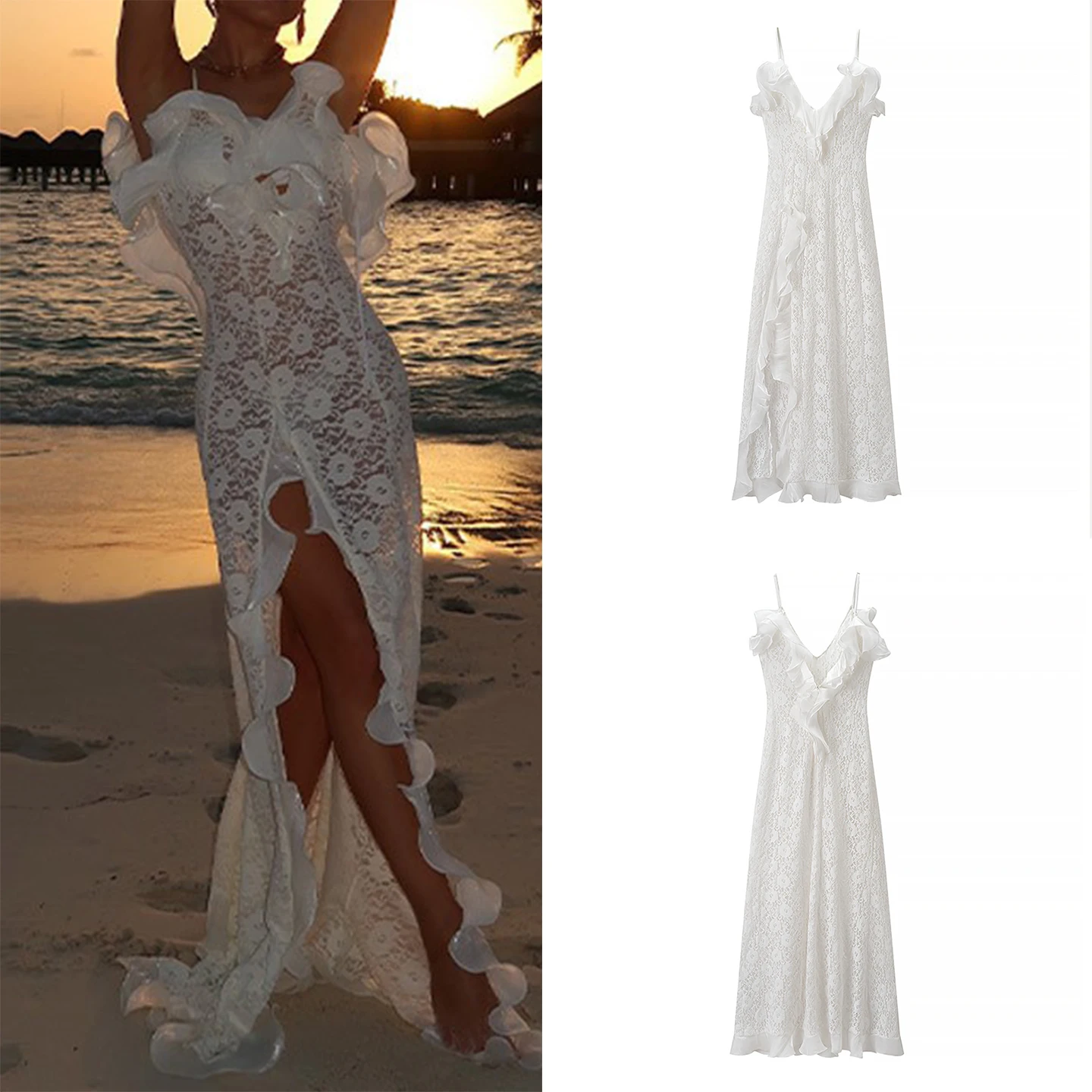 Faionable Women's V-ne Bal Gored Skirt Dr Spring Autumn Seasonal New Arrival Ele Bell Sve Midi Dr