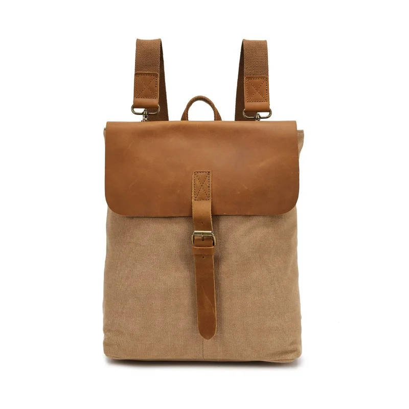 2026 Autumn European Retro Patchwork Canvas Shoulder Bag - Double Shoulder Backpack for Women - Daily Stylish Casual Bag
