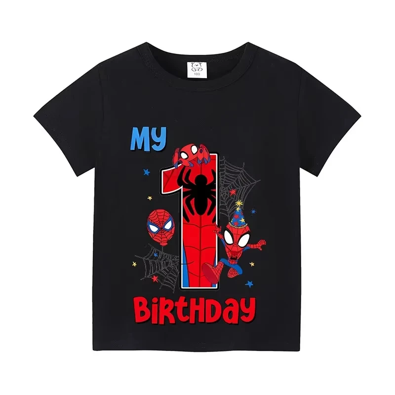 

Summer Spider Man Collaboration Children's Digital T-shirt Cute Boy and Girl Short Sleeved Plus Size Casual Parent-child Outfit