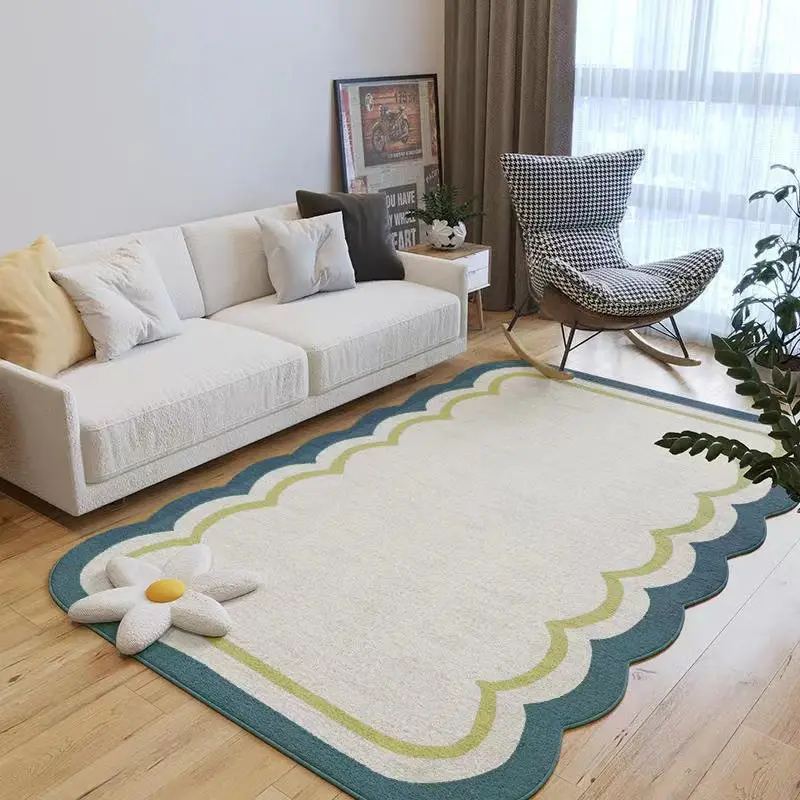 Living Room Simple Fresh Pastoral Style Carpet Irregular Sofa Floor Fluffy Non Slip Carpets Bedroom Room Tatami Large Area Rug