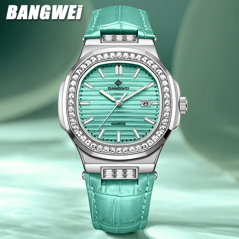 

BANGWEI 2026 лучший бренд класса люкс мужские деловые модные женские часы 30 м водонепроницаемые светящиеся кварцевые наручные часы Reloj Hombre
