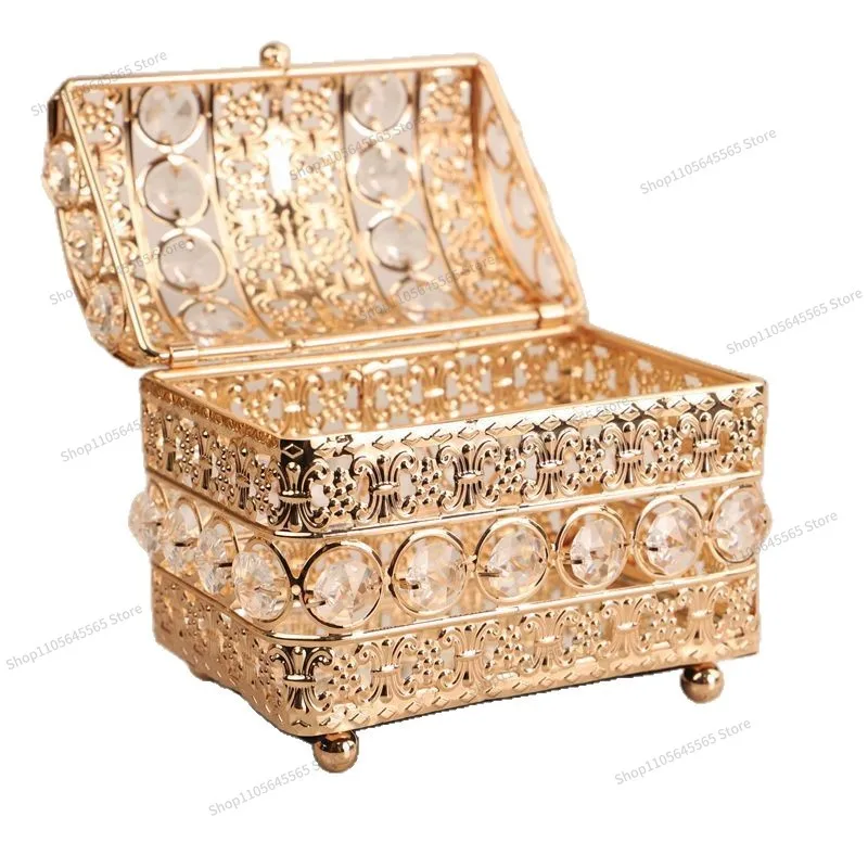 For Crystal Jewelry Box Ring Necklace Lipstick Storage Box Jewelry Box Living Room Decoration Ornament